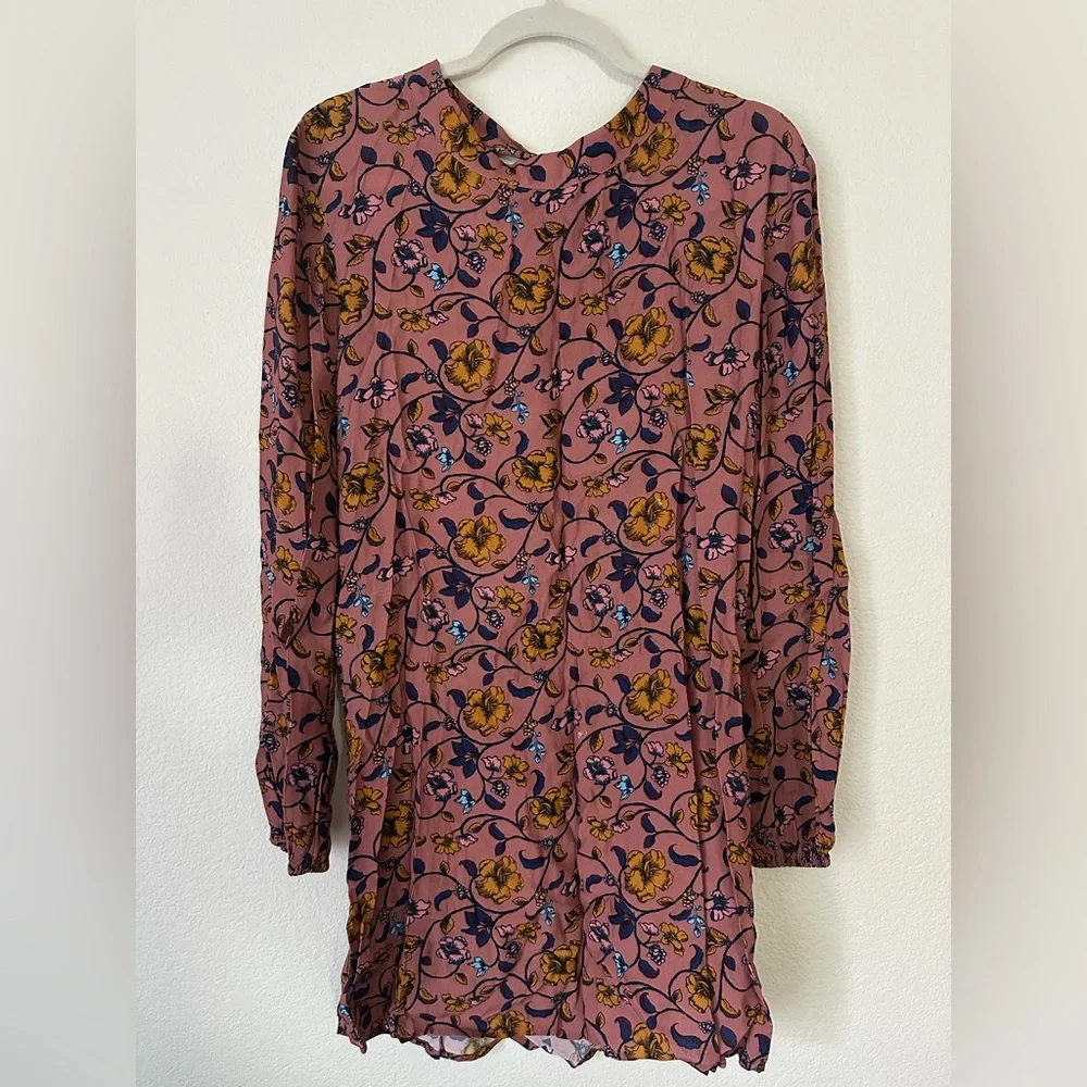 For Love & Lemons Mauve Floral Dress Open Back Size Medium - Picture 3 of 7